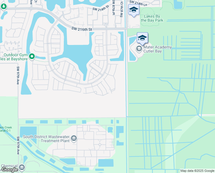 map of restaurants, bars, coffee shops, grocery stores, and more near 22881 Southwest 88th Place in Cutler Bay