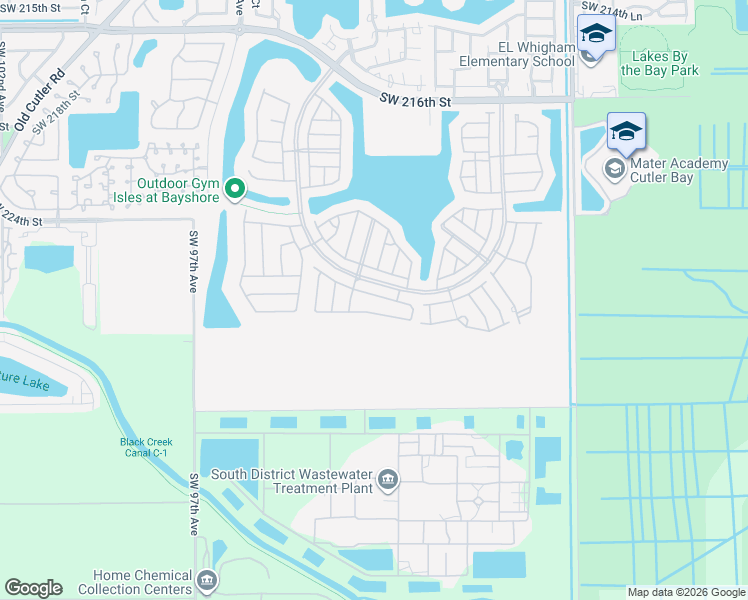 map of restaurants, bars, coffee shops, grocery stores, and more near 9136 Southwest 227th Terrace in Cutler Bay