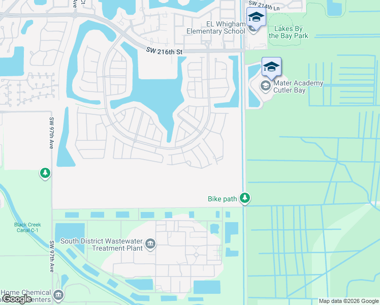 map of restaurants, bars, coffee shops, grocery stores, and more near 22814 Southwest 88th Path in Cutler Bay