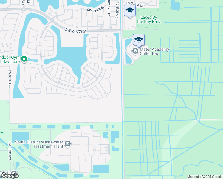 map of restaurants, bars, coffee shops, grocery stores, and more near 22901 Southwest 88th Place in Cutler Bay