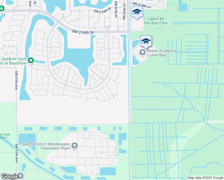 map of restaurants, bars, coffee shops, grocery stores, and more near 5 Southwest 88th Place in Cutler Bay