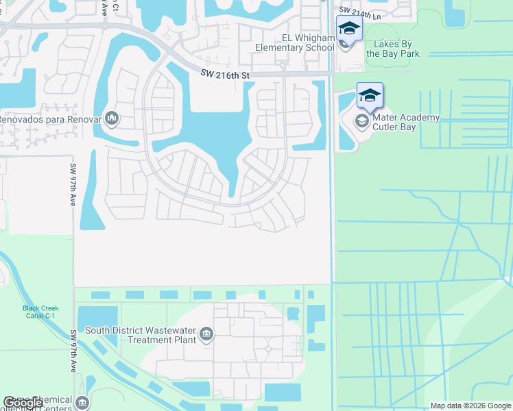 map of restaurants, bars, coffee shops, grocery stores, and more near 22611 Southwest 89th Place in Cutler Bay