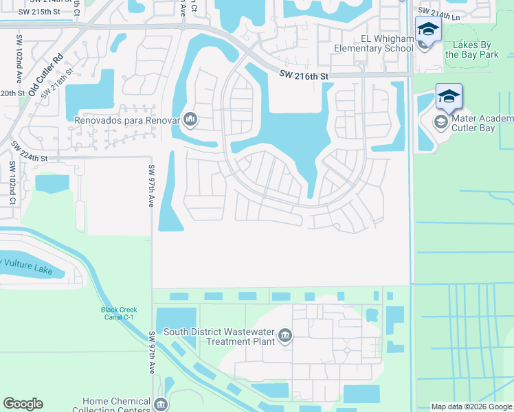 map of restaurants, bars, coffee shops, grocery stores, and more near 9235 Southwest 227th Terrace in Cutler Bay