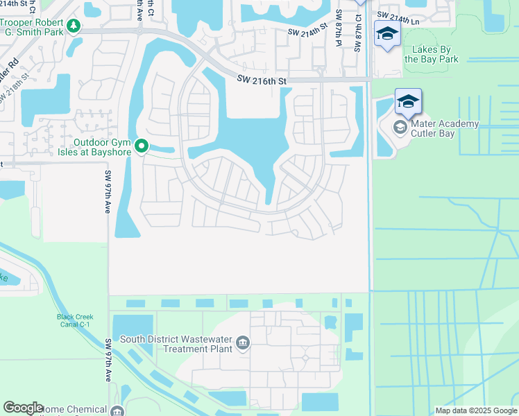 map of restaurants, bars, coffee shops, grocery stores, and more near 9001 Southwest 227th Street in Cutler Bay