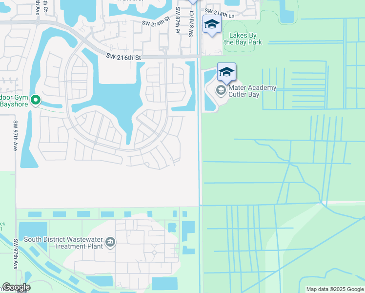 map of restaurants, bars, coffee shops, grocery stores, and more near 22621 Southwest 88th Place in Cutler Bay