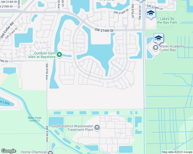 map of restaurants, bars, coffee shops, grocery stores, and more near 9031 227th Street in Cutler Bay