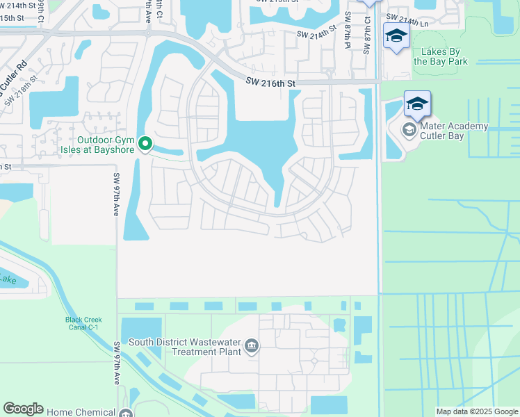 map of restaurants, bars, coffee shops, grocery stores, and more near 9001 Southwest 227th Street in Cutler Bay