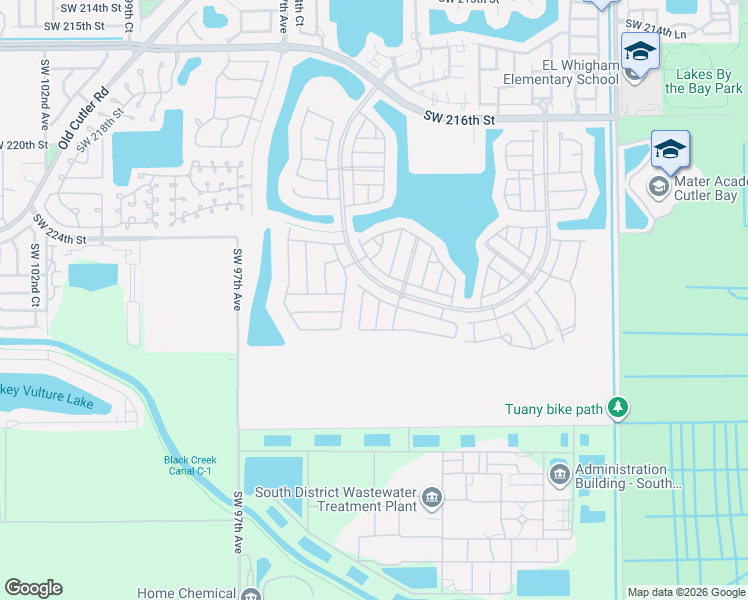 map of restaurants, bars, coffee shops, grocery stores, and more near 9235 Southwest 227th Terrace in Cutler Bay