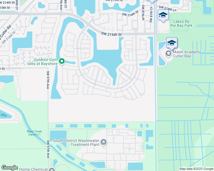 map of restaurants, bars, coffee shops, grocery stores, and more near 9001 Southwest 227th Street in Cutler Bay