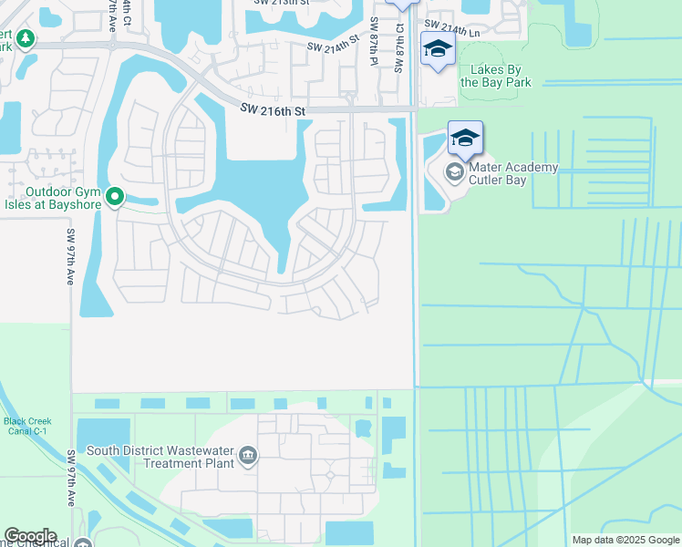 map of restaurants, bars, coffee shops, grocery stores, and more near 8867 Southwest 227th Terrace in Cutler Bay