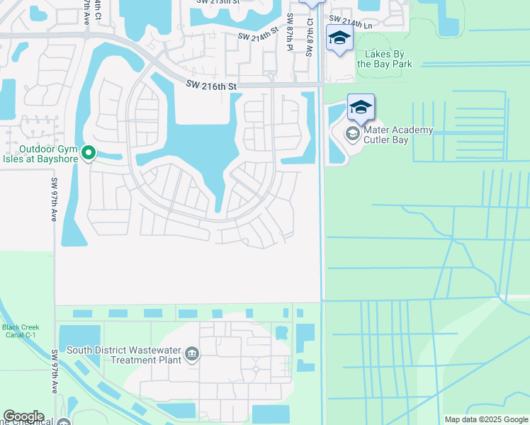 map of restaurants, bars, coffee shops, grocery stores, and more near 8867 Southwest 227th Terrace in Cutler Bay