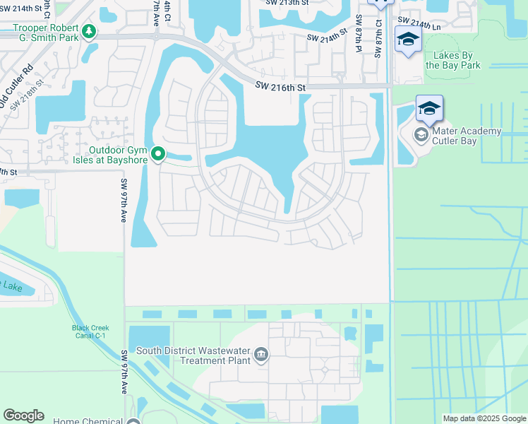 map of restaurants, bars, coffee shops, grocery stores, and more near 9103 Southwest 227th Street in Cutler Bay