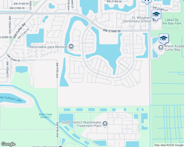 map of restaurants, bars, coffee shops, grocery stores, and more near 9235 Southwest 227th Terrace in Cutler Bay