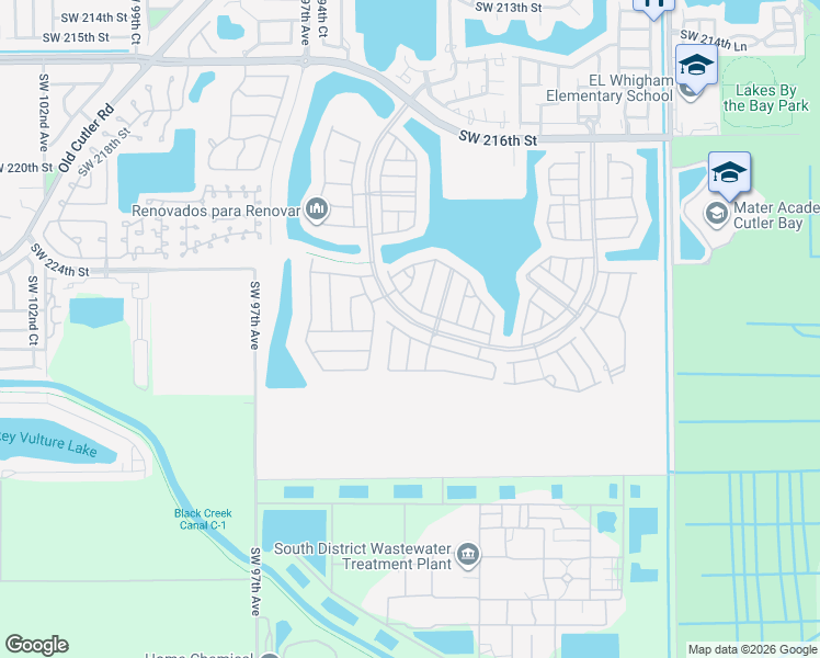 map of restaurants, bars, coffee shops, grocery stores, and more near 9235 Southwest 227th Terrace in Cutler Bay