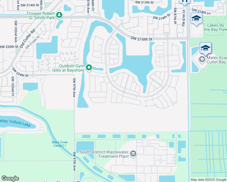 map of restaurants, bars, coffee shops, grocery stores, and more near 9235 Southwest 227th Terrace in Cutler Bay