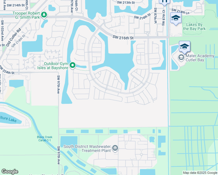 map of restaurants, bars, coffee shops, grocery stores, and more near 9103 Southwest 227th Street in Cutler Bay