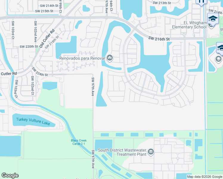 map of restaurants, bars, coffee shops, grocery stores, and more near 9465 Southwest 226th Terrace in Cutler Bay