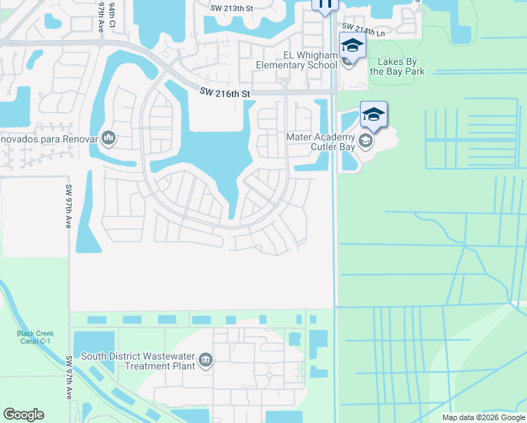 map of restaurants, bars, coffee shops, grocery stores, and more near 8867 Southwest 227th Terrace in Cutler Bay