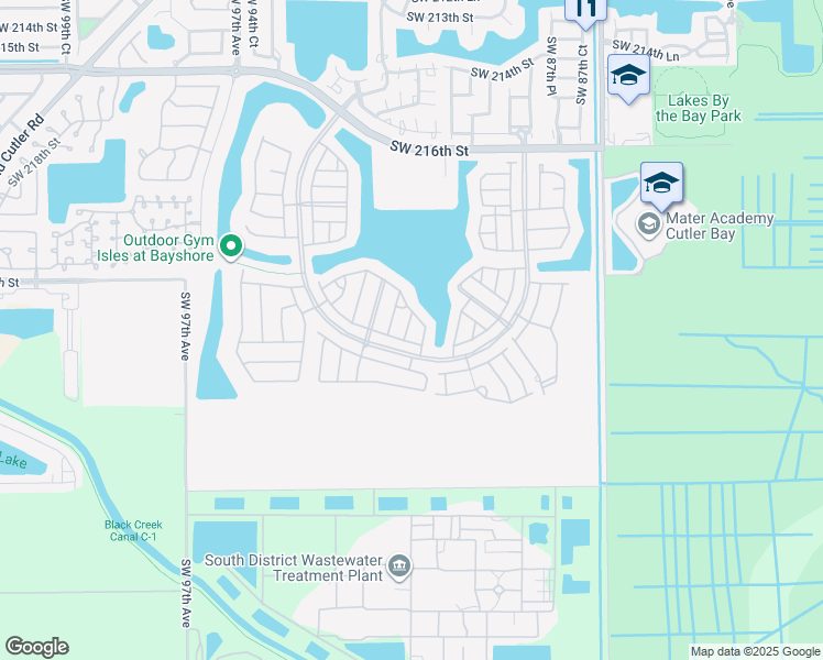 map of restaurants, bars, coffee shops, grocery stores, and more near 9001 Southwest 227th Street in Cutler Bay