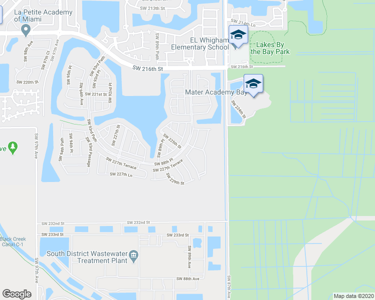 map of restaurants, bars, coffee shops, grocery stores, and more near 8867 Southwest 227th Terrace in Cutler Bay