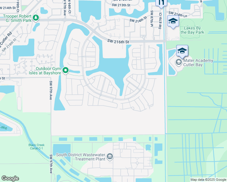map of restaurants, bars, coffee shops, grocery stores, and more near 9001 Southwest 227th Street in Cutler Bay