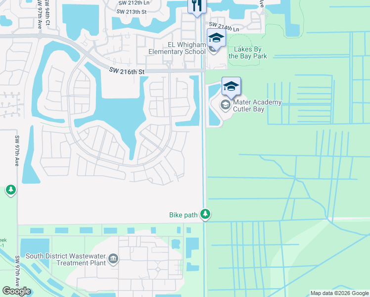 map of restaurants, bars, coffee shops, grocery stores, and more near 22411 Southwest 88th Place in Cutler Bay