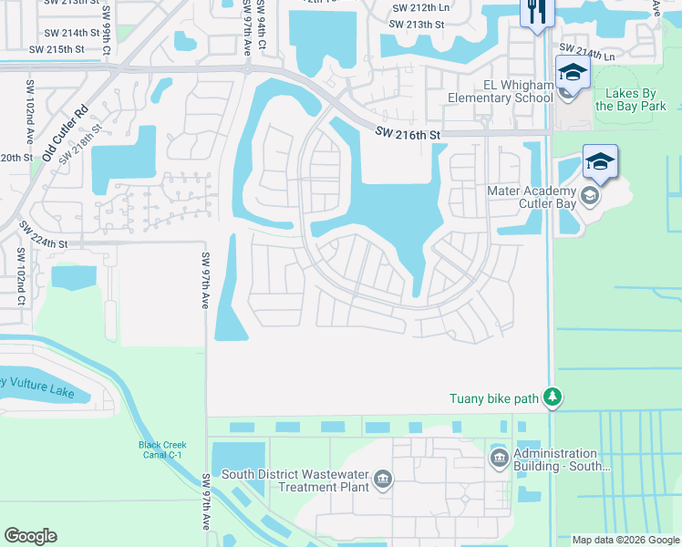 map of restaurants, bars, coffee shops, grocery stores, and more near 9257 Southwest 227th Street in Miami