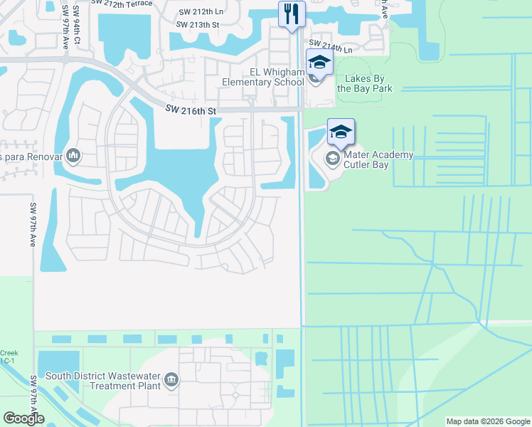 map of restaurants, bars, coffee shops, grocery stores, and more near 22411 Southwest 88th Place in Cutler Bay