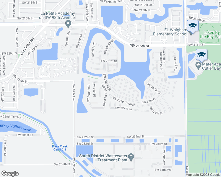 map of restaurants, bars, coffee shops, grocery stores, and more near 9210 Southwest 227th Street in Miami