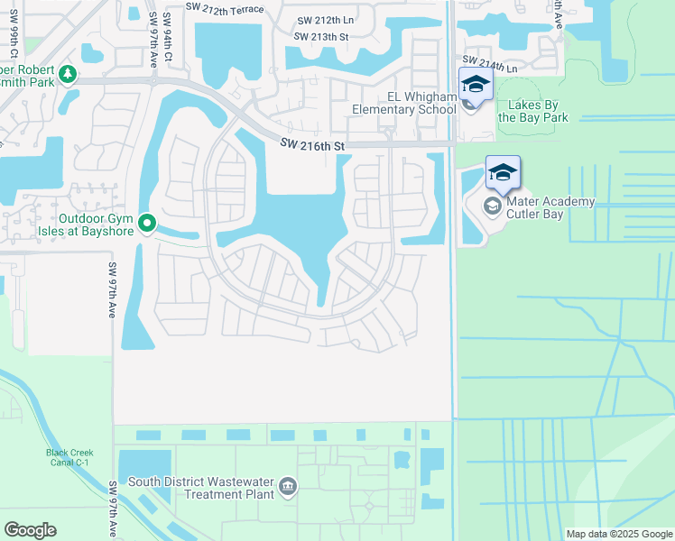map of restaurants, bars, coffee shops, grocery stores, and more near 22518 Southwest 89th Place in Cutler Bay