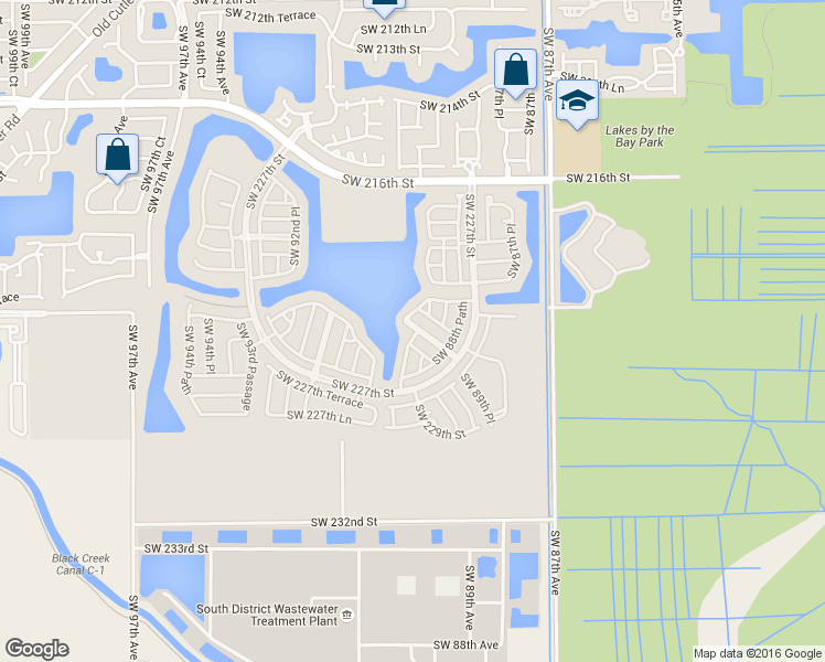 map of restaurants, bars, coffee shops, grocery stores, and more near 22518 Southwest 89th Place in Cutler Bay