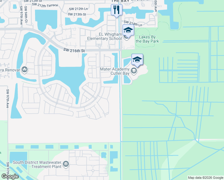 map of restaurants, bars, coffee shops, grocery stores, and more near 22411 Southwest 88th Place in Cutler Bay