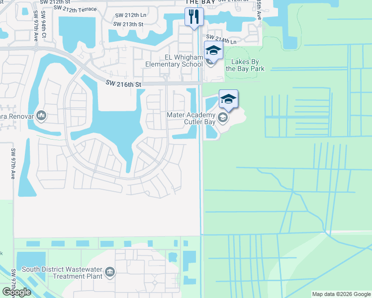 map of restaurants, bars, coffee shops, grocery stores, and more near 22411 Southwest 88th Place in Cutler Bay