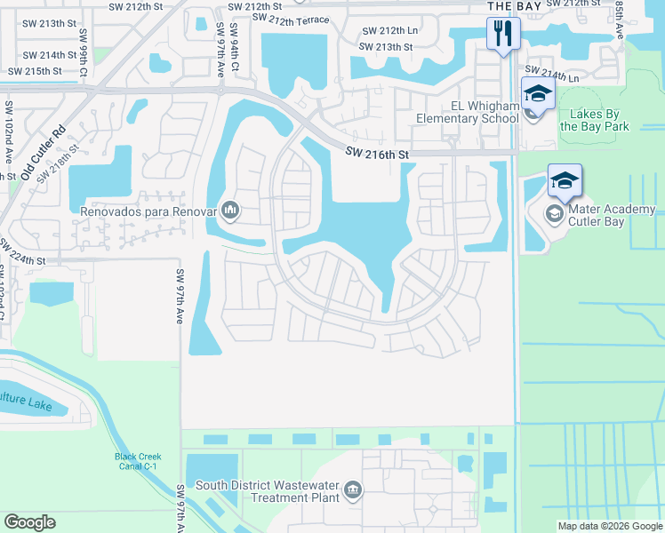 map of restaurants, bars, coffee shops, grocery stores, and more near in Cutler Bay