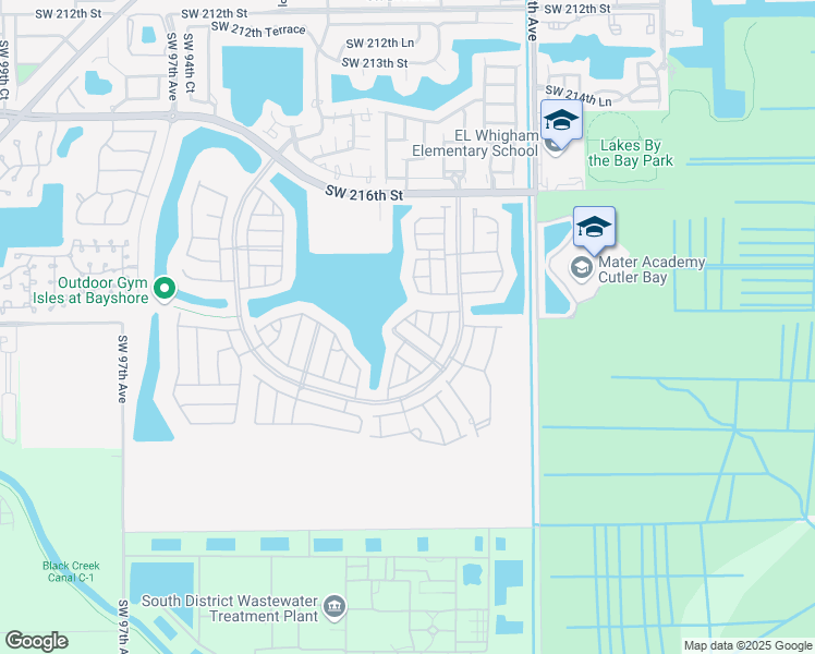 map of restaurants, bars, coffee shops, grocery stores, and more near 8972 Southwest 224th Terrace in Cutler Bay