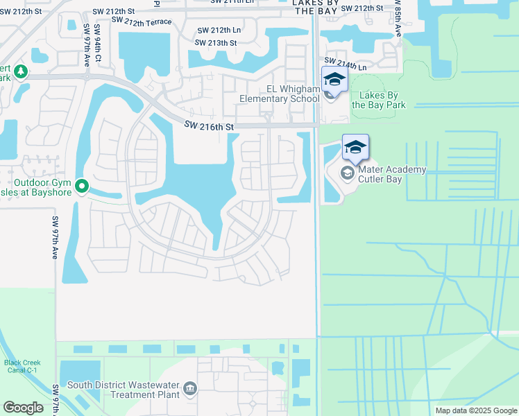 map of restaurants, bars, coffee shops, grocery stores, and more near 22390 Southwest 88th Path in Cutler Bay