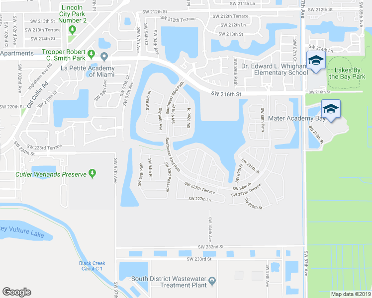 map of restaurants, bars, coffee shops, grocery stores, and more near 9267 Southwest 227th Street in Cutler Bay