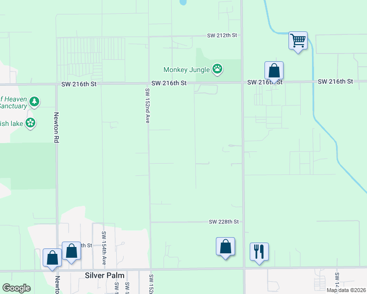 map of restaurants, bars, coffee shops, grocery stores, and more near 22150 Southwest 149th Avenue in Miami