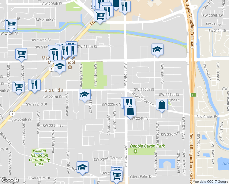 map of restaurants, bars, coffee shops, grocery stores, and more near in Goulds