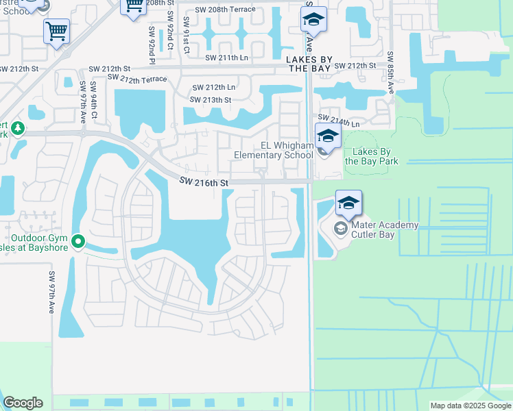 map of restaurants, bars, coffee shops, grocery stores, and more near 22037 Southwest 88th Path in Miami