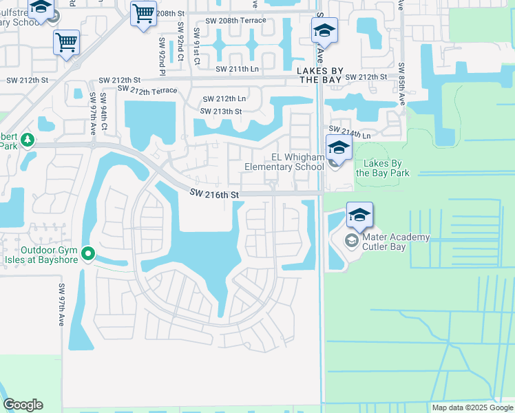 map of restaurants, bars, coffee shops, grocery stores, and more near 8891 Southwest 220th Street in Cutler Bay