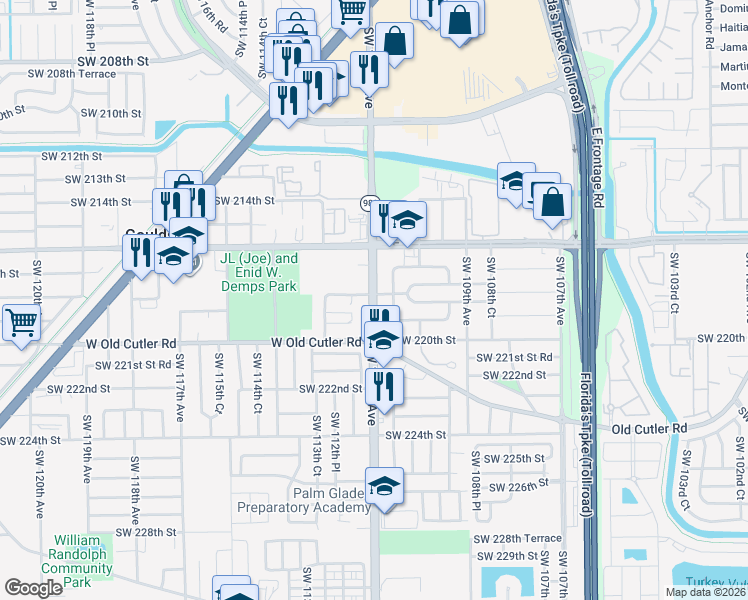 map of restaurants, bars, coffee shops, grocery stores, and more near 1150 SW Allapattah Road in Indiantown