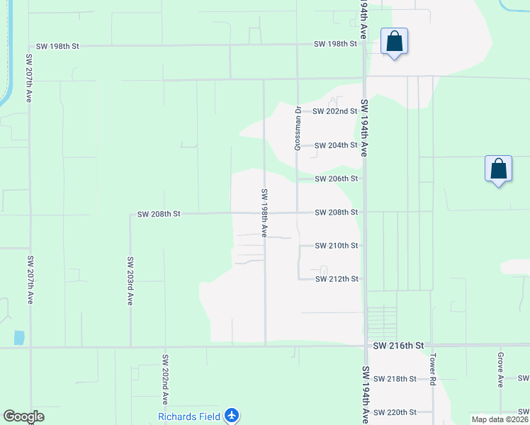 map of restaurants, bars, coffee shops, grocery stores, and more near 20841 Southwest 198th Avenue in Miami
