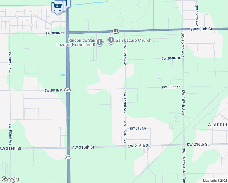 map of restaurants, bars, coffee shops, grocery stores, and more near 17280 Southwest 208th Street in Miami