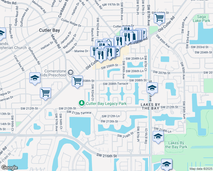 map of restaurants, bars, coffee shops, grocery stores, and more near in Quail Heights