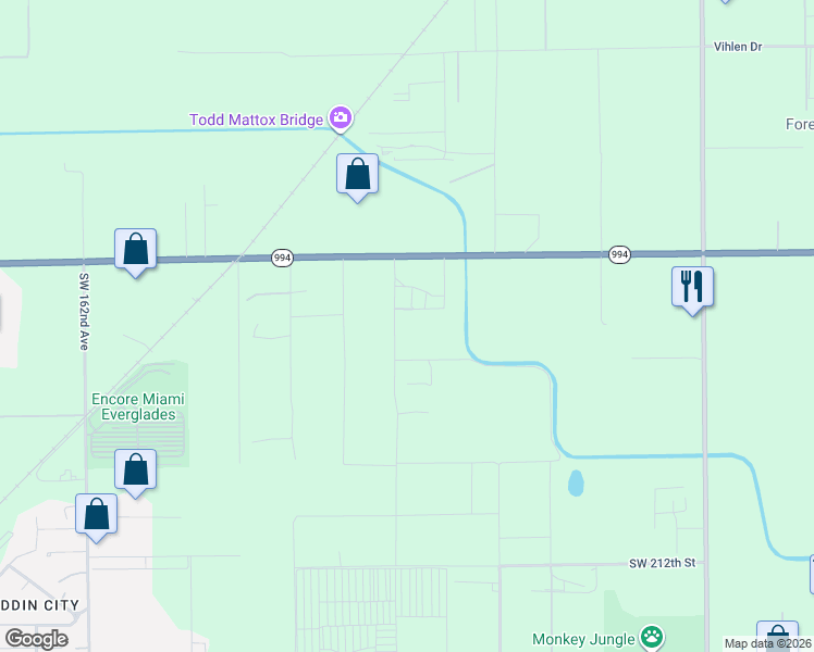 map of restaurants, bars, coffee shops, grocery stores, and more near 15425 Southwest 208th Street in Miami