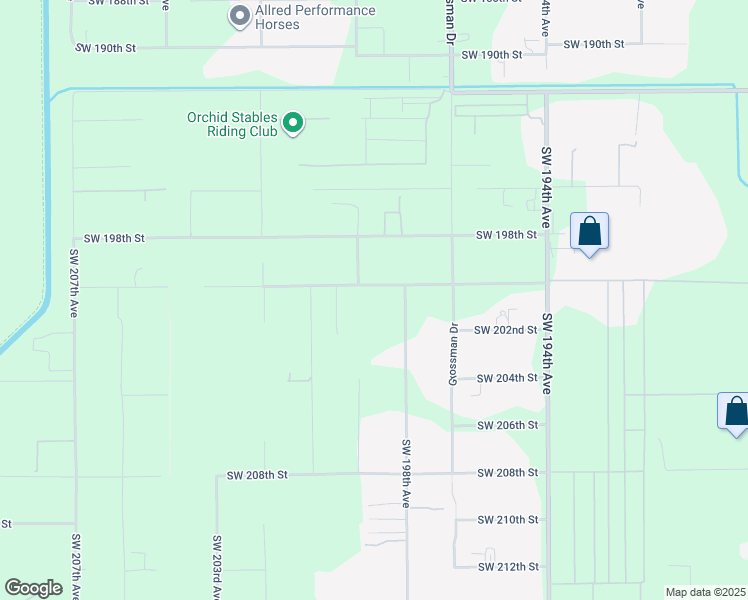 map of restaurants, bars, coffee shops, grocery stores, and more near 19880 SW 200th St in Miami