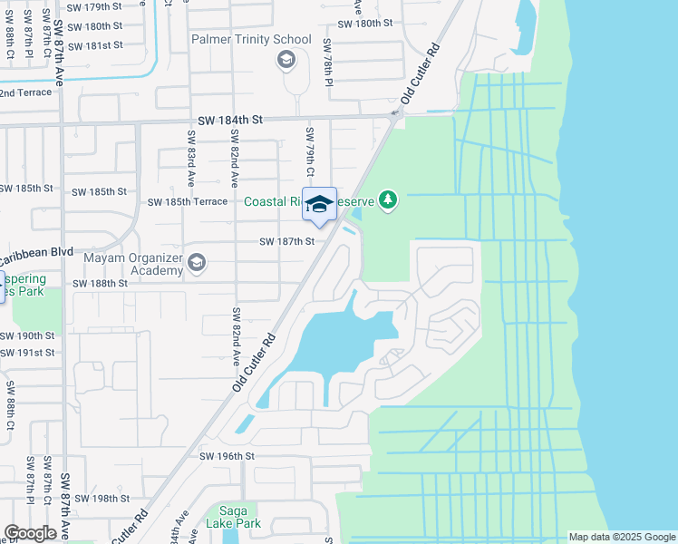 map of restaurants, bars, coffee shops, grocery stores, and more near 18766 Southwest 78th Court in Cutler Bay
