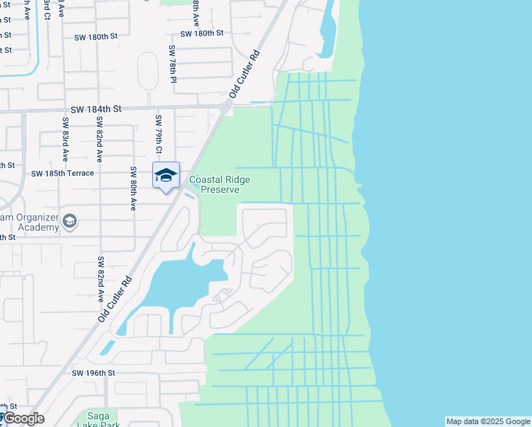 map of restaurants, bars, coffee shops, grocery stores, and more near 7563 Southwest 188th Terrace in Cutler Bay