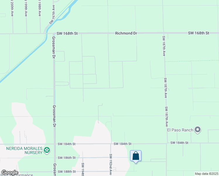 map of restaurants, bars, coffee shops, grocery stores, and more near Southwest 192nd Avenue in Miami